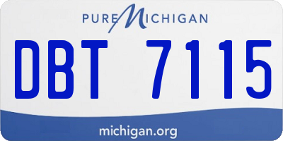 MI license plate DBT7115