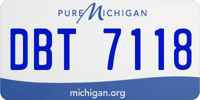 MI license plate DBT7118