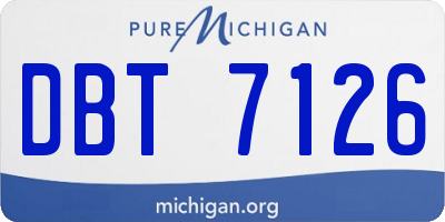 MI license plate DBT7126
