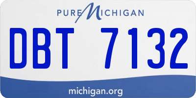 MI license plate DBT7132