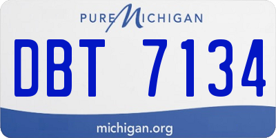 MI license plate DBT7134