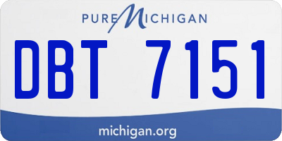 MI license plate DBT7151