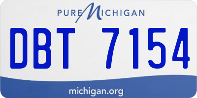 MI license plate DBT7154