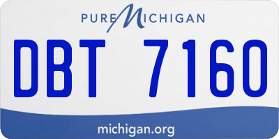 MI license plate DBT7160