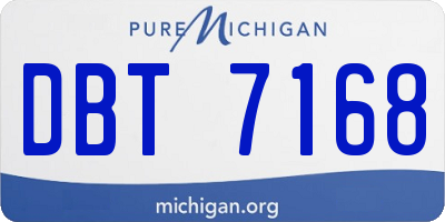 MI license plate DBT7168
