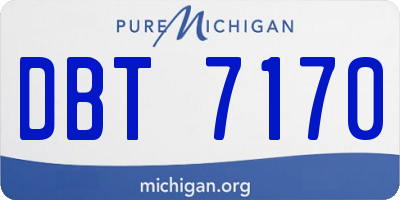 MI license plate DBT7170