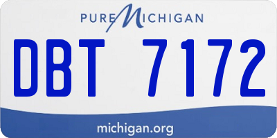 MI license plate DBT7172
