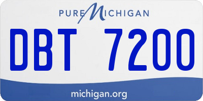 MI license plate DBT7200