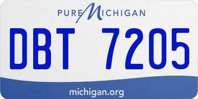 MI license plate DBT7205