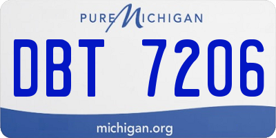 MI license plate DBT7206