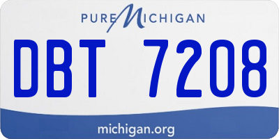 MI license plate DBT7208