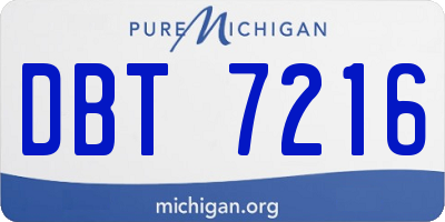 MI license plate DBT7216
