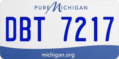 MI license plate DBT7217