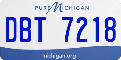 MI license plate DBT7218