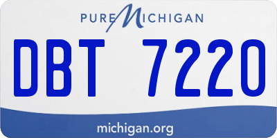 MI license plate DBT7220