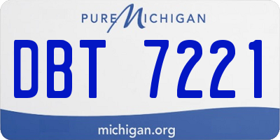 MI license plate DBT7221