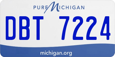 MI license plate DBT7224