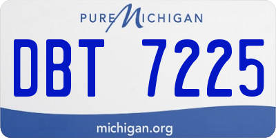 MI license plate DBT7225