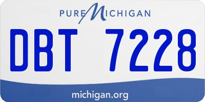 MI license plate DBT7228