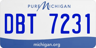 MI license plate DBT7231