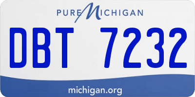 MI license plate DBT7232
