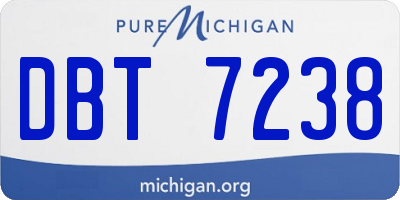 MI license plate DBT7238