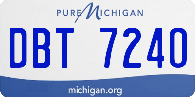 MI license plate DBT7240