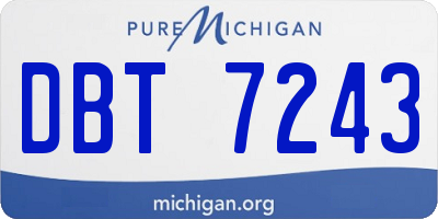 MI license plate DBT7243