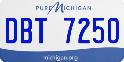 MI license plate DBT7250