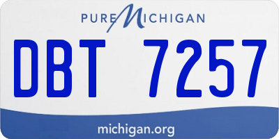 MI license plate DBT7257