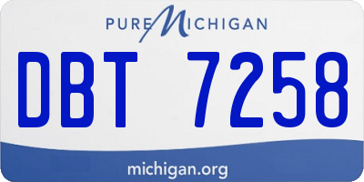 MI license plate DBT7258