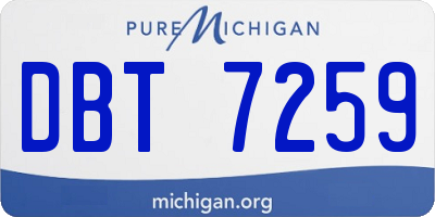 MI license plate DBT7259