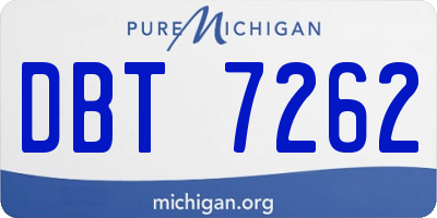 MI license plate DBT7262