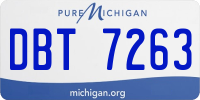 MI license plate DBT7263