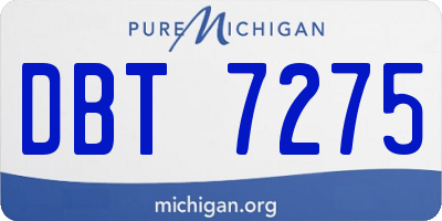 MI license plate DBT7275