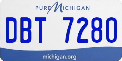 MI license plate DBT7280