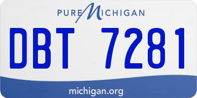 MI license plate DBT7281