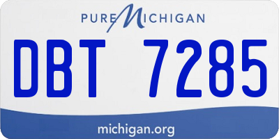 MI license plate DBT7285