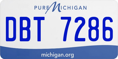 MI license plate DBT7286