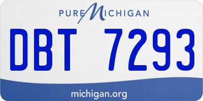 MI license plate DBT7293