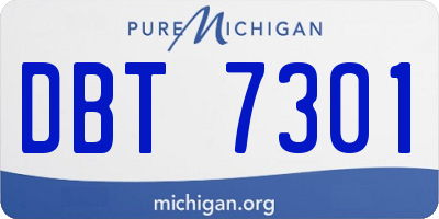 MI license plate DBT7301