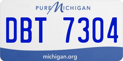 MI license plate DBT7304