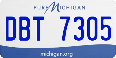 MI license plate DBT7305