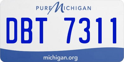 MI license plate DBT7311