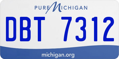 MI license plate DBT7312