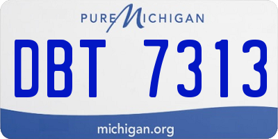 MI license plate DBT7313