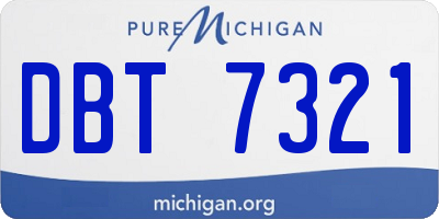 MI license plate DBT7321