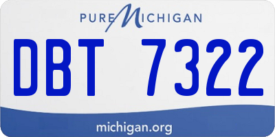 MI license plate DBT7322