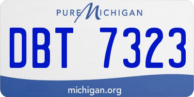 MI license plate DBT7323