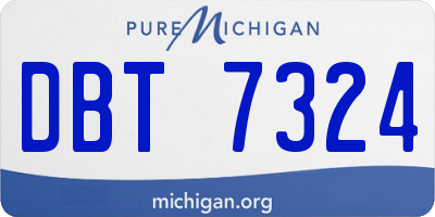 MI license plate DBT7324